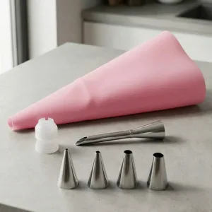 cake piping bag, icing bags and tips, cake decorating bag, icing piping kit, piping bag with tips