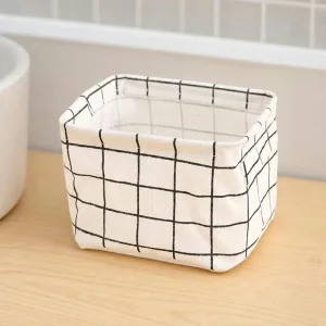 Coș de depozitare din material textil tip in, organizator pentru articole de toaletă cu mânere