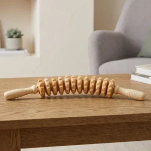 Rolă de masaj manuală curbată din lemn pentru puncte trigger și ameliorarea durerilor musculare