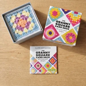 granny square card deck, crochet cards