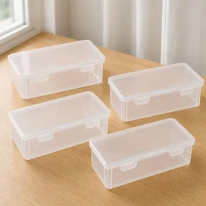 Set de 4 cutii transparente pentru depozitarea materialelor de artă și organizarea articolelor de papetărie