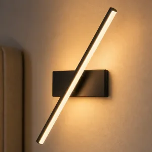 Aplică modernă de perete LED din aluminiu, tip bandă, reglabilă, cu lumină caldă