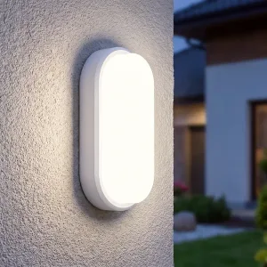 Aplică LED ovală minimalistă de perete, alb rece