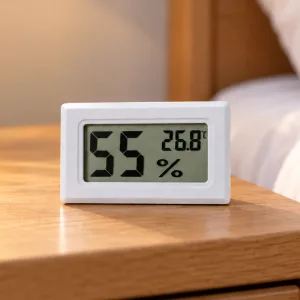 Termometru digital LCD de interior cu indicator de umiditate și stație meteo