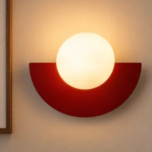 Lampă de perete rotundă elegantă, albă, cu becuri LED
