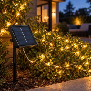solar string lights, solar powered outdoor lights