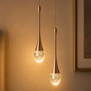 Candelabru modern din cristal, lampă suspendată reglabilă