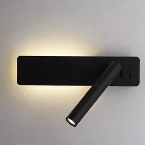 Aplică de perete din aluminiu pentru noptieră, cu lumini LED reglabile