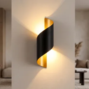 Lampă de perete LED elegantă, tip aplică spiralată din aluminiu