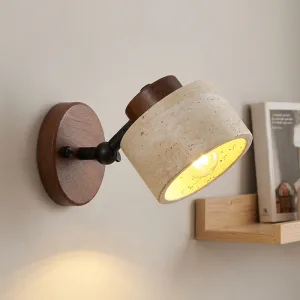 Aplică de perete nordică elegantă din piatră, cu iluminare blândă și becuri LED