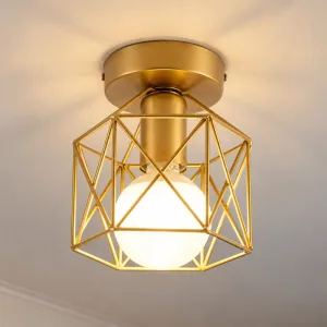 Lustră modernă rotundă LED cu un singur corp, semi-aplicată pe tavan